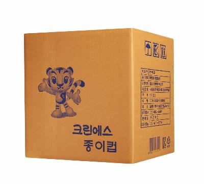 카툰박스 박스 종이컵을 담은 박스상자 