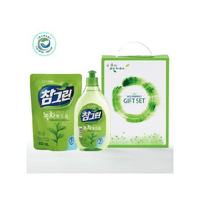 친환경 참그린 유기농녹차 2종세트(용기 리필) / 명절선물 설선물 기념품 홍보물 세제