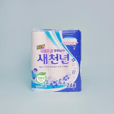 두루마리, 총 72롤 친환경 인증 새천년(24롤 × 3EA),화장지 (타기업인증:여성기업,장애인기업,중소기업확인서)