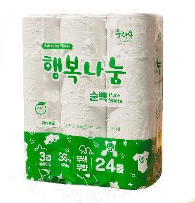 행복나눔두루마리3겹, 엠보싱, 35m x 24롤 x 3속(72롤)