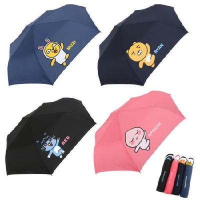 카카오 3단우산 수동 입체형 렛츠고 카카오우산