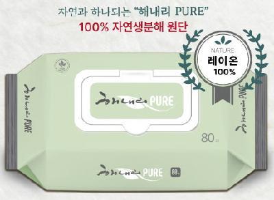 물티슈 PURE 캡/80매/20개입/김제시