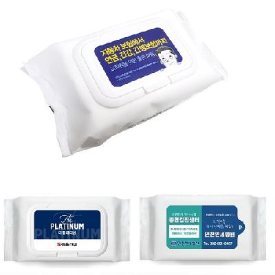 국산정품-무광 흰색물티슈 캡형 80매 55g-기본수량1000개