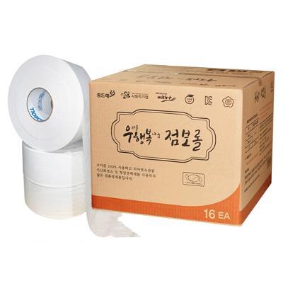 우행복점보롤 엠보싱 1겹 500m*16롤