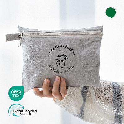 #오코텍스인증 라이트 그레이 모모드 지퍼 파우치 (22*17cm/밑면없음) (판촉물 기념품 홍보물 인쇄)