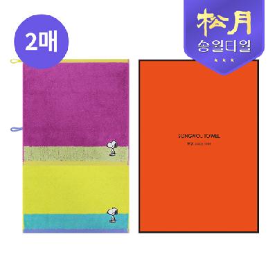 송월 스누피 컬러36 고리핸드 2P 세트 (판촉물 기념품 홍보물 수건 인쇄)