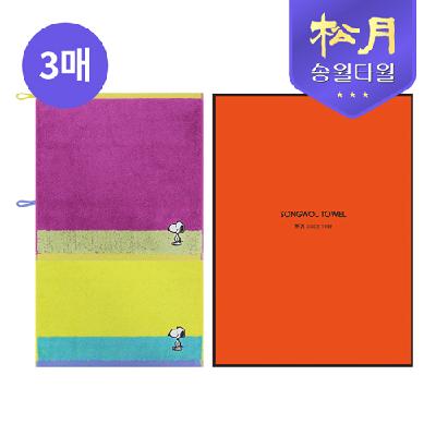 송월 스누피 컬러36 고리핸드 3P 세트 (판촉물 기념품 홍보물 수건 인쇄)