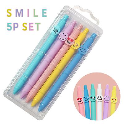 #스마일캐릭터라바볼펜 5P세트 0.7mm (판촉물 기념품 홍보물 학용품 인쇄)