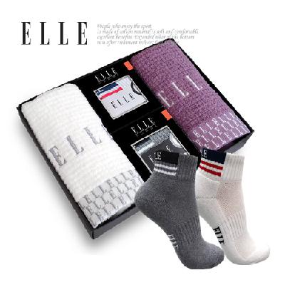 스포츠 양말 2족 + 라벤더 세면 타올 2매 세트