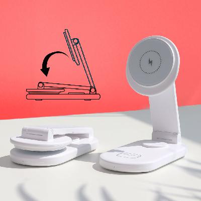알로꼬 3in1 휴대용 폴딩 접이식 멀티 맥세이프 23W 고속 무선 충전기 애플워치전용