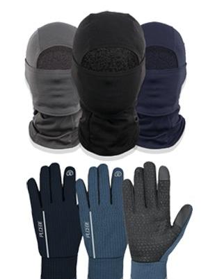 기모 바라클라바+극세사 니트 터치 장갑 2종세트 목도리 모자 방한 겨울