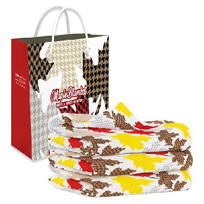 (판촉물 기념품 홍보물 스티커 인쇄) 메이플 극세사담요 특세사담요 특대형 150cm x 200cm + 쇼핑백