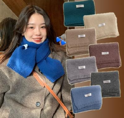 (판촉물 기념품 홍보물 스티커 인쇄) 머플러 쁘띠목도리 겨울용 니트머플러 심플 디자인 부드러운 넥워머 방한용 데일리 목도리 160*26cm