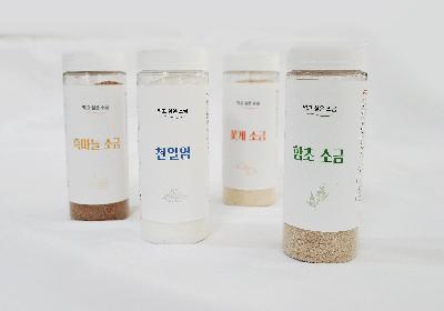 레드솔트 소금 선물세트[천일염200g+흑마늘200g+선택1(꽃게소금200g,함초소금200g 중 1선택)]