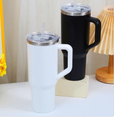 (판촉물 기념품 홍보물 스티커 인쇄) 괴물 대용량 텀블러 손잡이 스텐 텀블러 보온병 보냉병 // 빨대포함