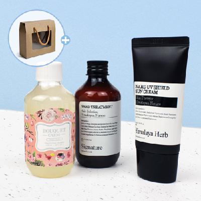 부케가르니 샴푸+나드 트리트먼트+나드 선크림+창케이스  홍보, 판촉, 기념, 선물, 사은, 답례