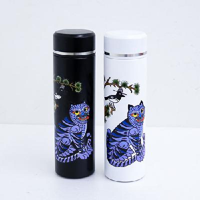 전통 일러스트 까치와호랑이 텀블러 500ml 2종 홍보, 판촉, 기념, 선물, 사은, 답례