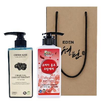 그린키스 주방세제 주방2종세트(참숯+오미자500ml/세트상품)