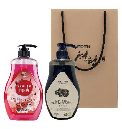 그린키스 주방세제 주방2종세트(참숯+오미자750ML/세트상품)