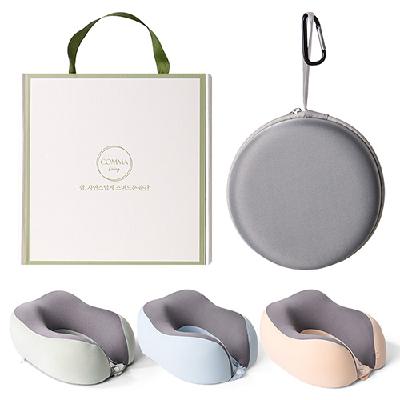 콤마 여행용 메모리폼 목베개 + 파우치 + 카라비너 3종 세트  홍보, 판촉, 기념, 선물, 사은, 답례