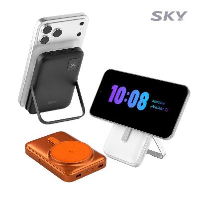 (판촉물 기념품 홍보물 스티커 인쇄) 스카이 필 솔리드 맥세이프 10000mAh PD20W 반고체 고속 충전 보조배터리