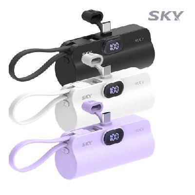 (판촉물 기념품 홍보물 스티커 인쇄) 스카이 필 X13 LED 도킹형 일체형 미니 보조배터리 C타입, L타입 케이블 스탠드 휴대용
