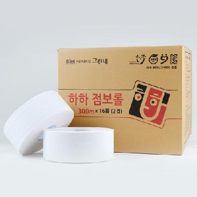 하하 점보롤화장지 300m/두겹(16롤)-그린내(서울판매시설)