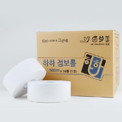 하하 점보롤화장지 500m/한겹(16롤)-그린내(서울판매시설)