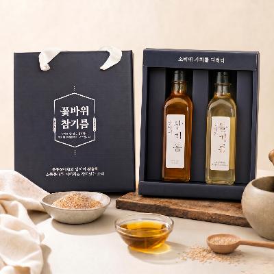 (국산)꽃바위 참기름&들기름 선물세트