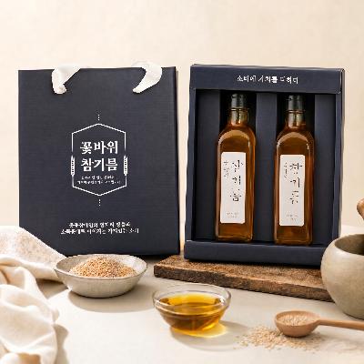 (국산)꽃바위 참기름&참기름 선물세트