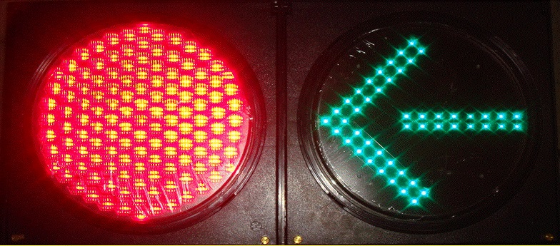 LED교통신호등 1면2색(적색,녹색화살/R,GA)