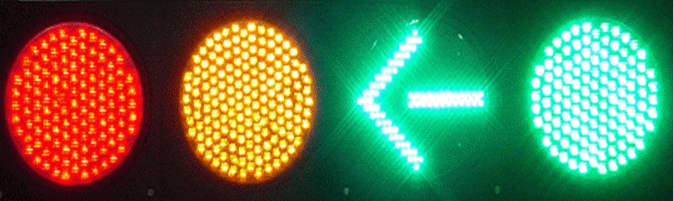 LED교통신호등 1면4색(적색,황색,화살,녹색/R,Y,A,G)