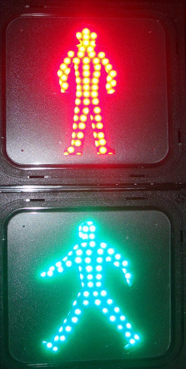 LED교통신호등 1면2색 보행(적색,녹색/R,G)